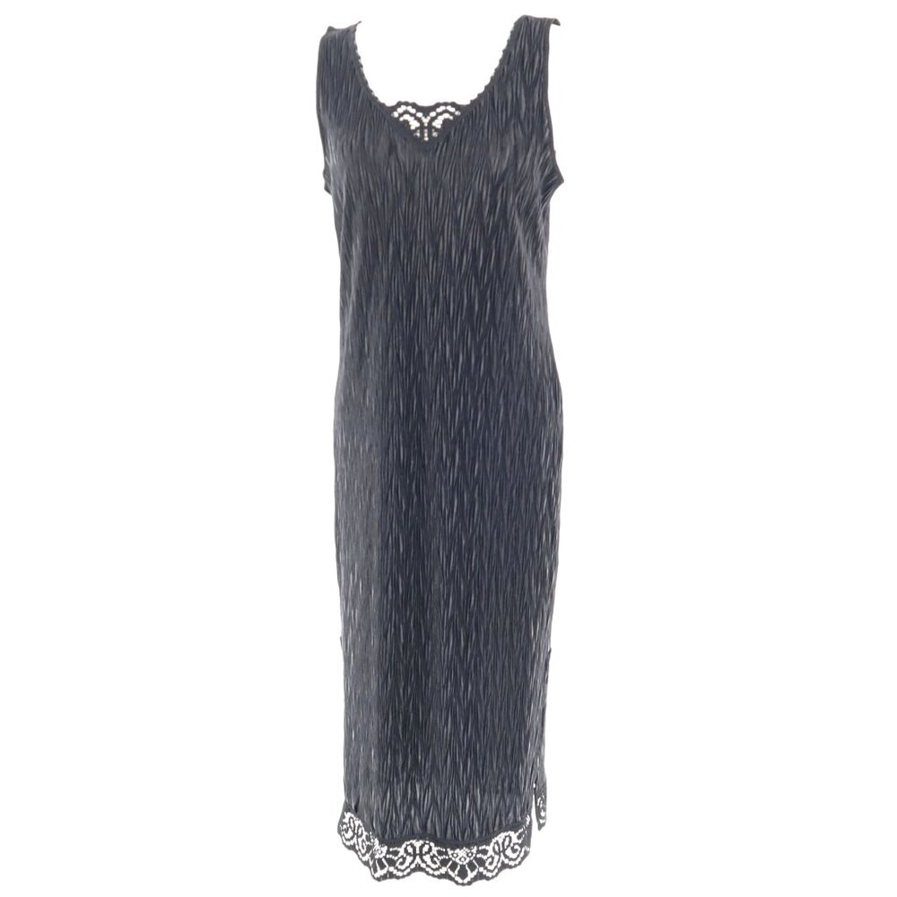 Vintage Textured Midi Dress Women M Black Whimsigoth Fairy Grunge Gypsy Goth Alt